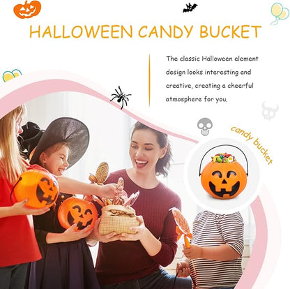 Toyvian Mini Halloween Portable Pumpkin Bucket, 20PCS 2.75 inches Small Halloween Pumpkin Candy Buckets Children Trick or Treat Bags