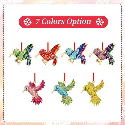 PETCEE Hummingbird Gifts for Women - Bird Christmas Tree Ornaments Decorations Pink Hummingbird Christmas Ornament Metal Bird Ornaments Keepsake Gifts for Women Friend Mother Wife Coworker Daughter