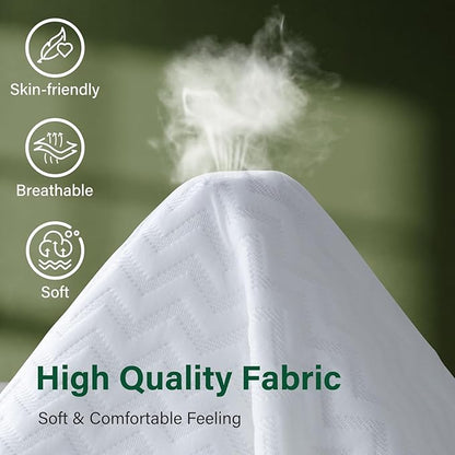 Firm Twin Size Mattress Topper, 4 Inch High Density Support Memory Foam with Washable Deep Protector, Bed Topper with Ventilated Design, Enhanced Support for Back Pain&Pressure Relief, CertiPUR-US