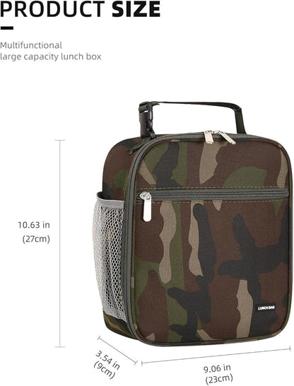 Lunch box Lunch bag for men women Insulated Lunchbox Lunch bags for Work Picnic Travel (Green camo)