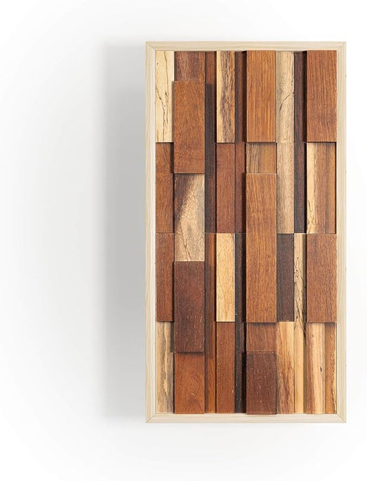 NAHARO Modern Wood Wall Decor- Natural wood Handcrafted Rustic Charm for Your Home - Perfect for Living Room, Bedroom,Kitchen,or Office