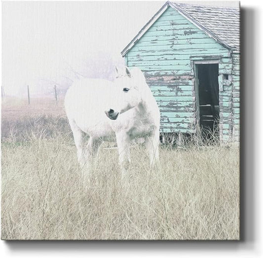 Canvas Prints Wall Art Animals Painting for Wall Décor, High Key Horse I Wall Art, Ready to Hang, 32'' x 32''