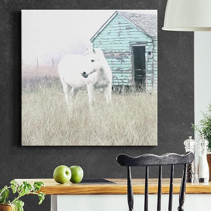 Canvas Prints Wall Art Animals Painting for Wall Décor, High Key Horse I Wall Art, Ready to Hang, 32'' x 32''