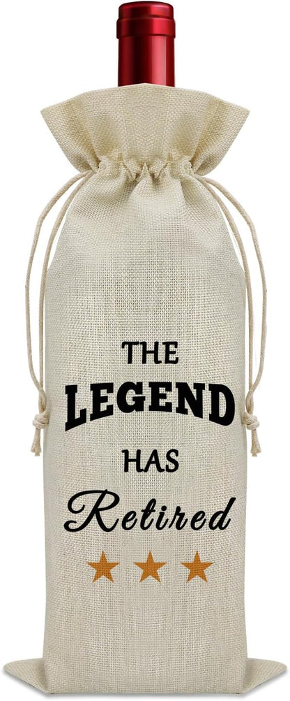 Retirement Gifts for Women Men 2024 Wine Bag Officially Retired Funny Gifts Going Away Gifts for Friends Wine Bottle Decoration Bag Leaving Job Gifts for Coworkers Retirement Appreciation Gifts