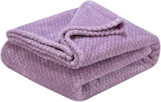 Fuzzy Throw Blanket, Plush Fleece Blankets for Adults, Toddler, Boys and Girls, Warm Soft Blankets and Throws for Bed, Couch, Sofa, Travel and Outdoor, Camping (Throw(50"x70"), L-Lavender)