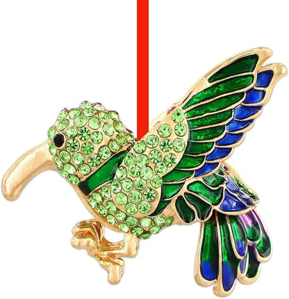 PETCEE Hummingbird Ornament - Green Hummingbird Ornaments for Christmas Tree Decorations Metal Bird Ornaments Keepsake Gifts for Women Friends Mother Wife Grandma Daughter