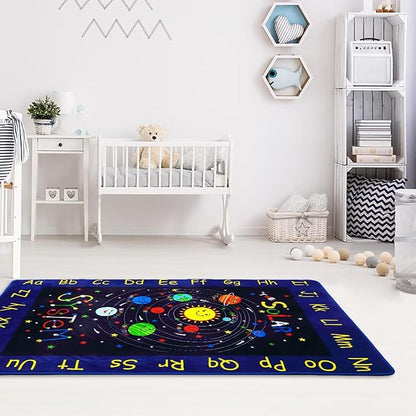 Kids Rug 3x5 Rug Baby Floor Mat Kids Educational Rug Area Rug for Learning Alphabet Play Mats for Babies and Toddlers Nursery Rug Kids Room Rugs for Bedroom Carpet