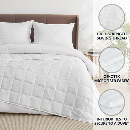 Weighted Blanket for Adult,25lbs Heavy Weighted Blanket 60"x80" Breathable Cooling Summer Blankets, Ultra Soft Cotton Comfort Throw Blanket with Glass Beads for All-Season (White)