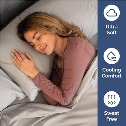 Twin XL Size 3 Piece Sheet Set - Comfy Breathable & Cooling Bed Sheets Set - Hotel Luxury Bedding for Women, Men, Kids, Teens, Boys & Girls - Deep Pockets, Soft, Wrinkle Free - Oeko-Tex - Light Grey