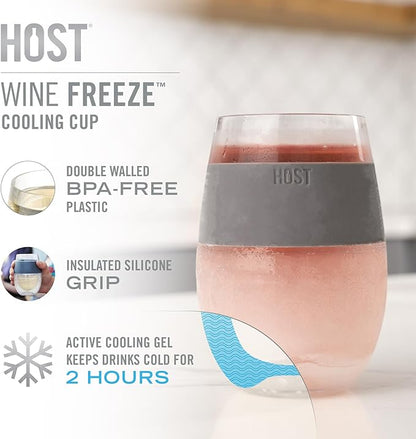 Host Cooling Cups 8.5oz Set of 4, Freezable Tumbler with Freezing Gel, Mothers Day Gifts, Mom Birthday Gifts, Gifts for Mom Gifts for Women, Assorted