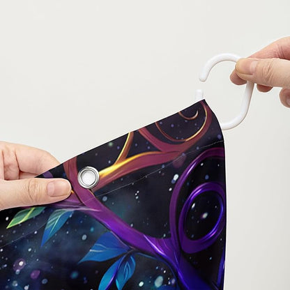 AILONEN Tree of Life Shower Curtain for Bathroom,Galaxy Starry Glowing Tree of Life Bath Curtain,Colorful Tree Shower Curtain Waterproof with 12 Plastic Hooks for Boys Girls Adults 72" W*72" H