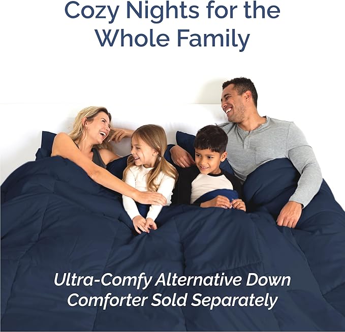 CGK Linens Cal King 6 Piece Sheet Set - Cooling Sheets for Hot Sleepers - Hotel Luxury Bedding Set with 8-16 Inch Deep Pockets - 1 Flat & 1 Fitted & 4 Pillowcases - Soft and Wrinkle Free - Navy Blue
