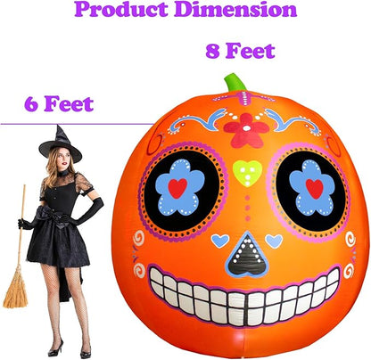 8 FT Halloween Inflatable Pumpkin Decoration Halloween Blow up Giant Pumpkin Inflatables with LED Lights Day of Indoor Outdoor Yard Garden Lawn Holiday Decor