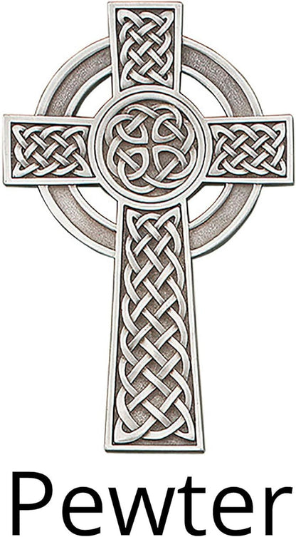 Christian Brands Crucifixes - Pewter Knotted Celtic Hanging Wall Cross, 8" H, Antiqued Finish