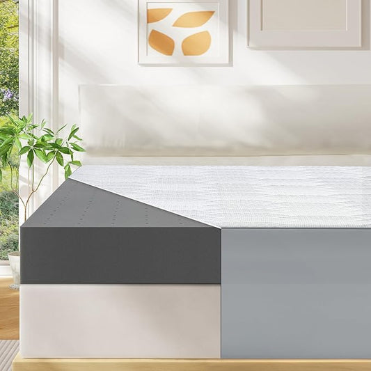 Firm Mattress Topper Full Size, 3 Inch High Density Support Foam with Washable Deep Protector, Bed Topper with Ventilated Design, Enhanced Support for Back Pain&Pressure Relief,CertiPUR-US