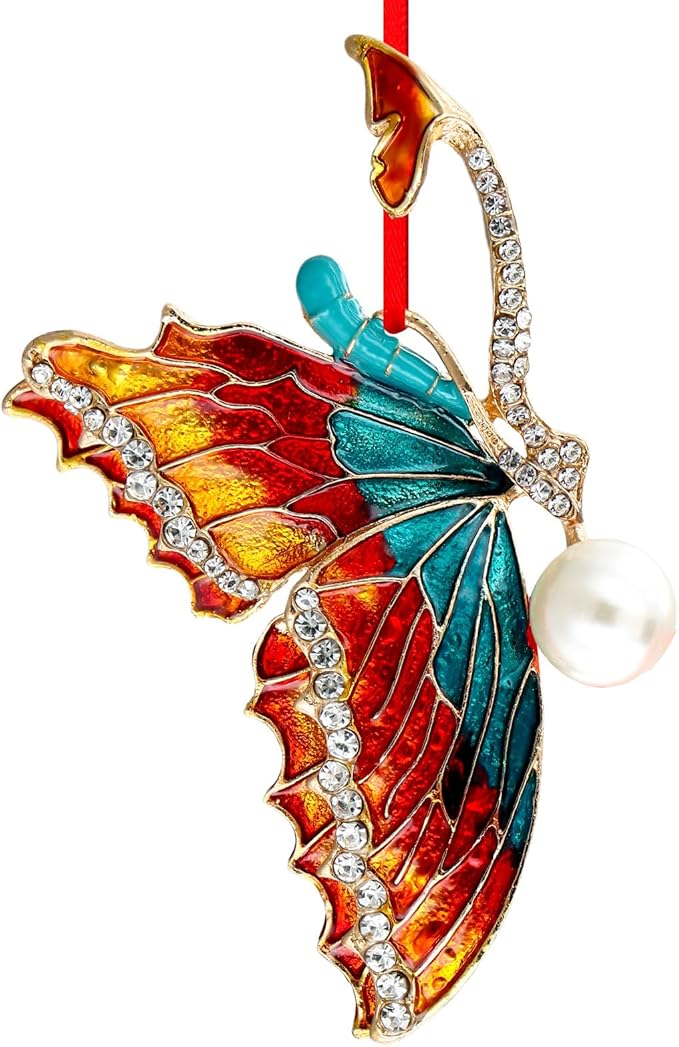 PETCEE Butterfly Christmas Ornaments Monarch Butterfly Ornaments for Christmas Tree Monarch Butterflies Hanging Ornament Decorations Keepsake Gifts for Women Daughter Sister Mother Granddaughter Girl