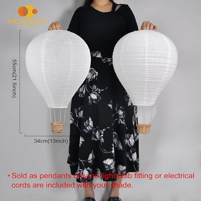 2PCS Hot air balloon lampshade Hanging decor 14inch pendant light shade Gifts for kids Nursery kids living room chandelier new born baby room decor party decoration
