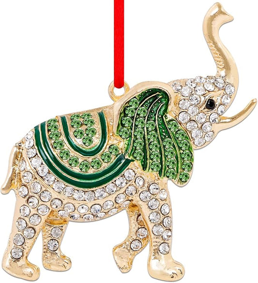 WhatSign Elephant Christmas Ornament - Metal Ornament for Christmas Tree Decorations Cute Hanging Ornament Keepsake Gifts for Kids Girls