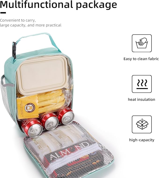 Lunch box Lunch bag for men women Insulated Lunchbox Lunch bags for Work Picnic Travel (baby blue)