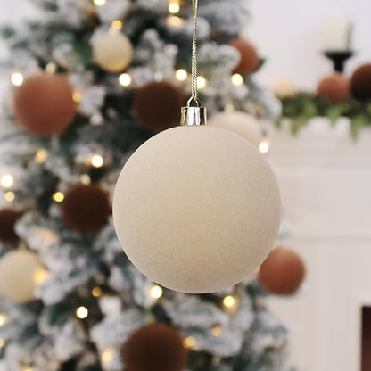 3.15inch Velvet Christmas Ornaments for Xmas Tree, 12 pcs Flocked Christmas Balls Set Assortment for Holiday Decor Multicolor