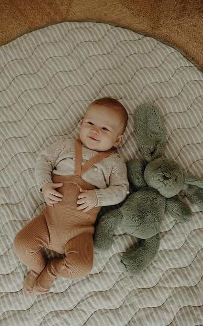 Frankie Lane French Linen.Reversible Playmat for Infants, Girl or boy. Nursery Decor Tummy time mat. Round Soft Indoor Area Padded Toddler Baby mat Rug Playroom Baby Floor mats (Sage)