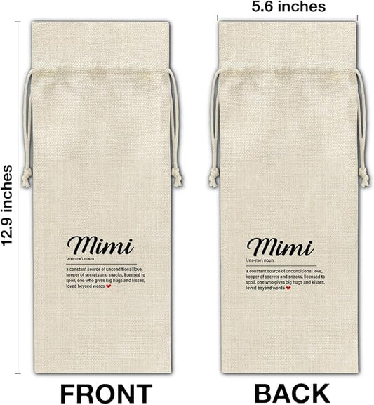 Mimi Gifts Wine Bag Mimi Gifts for Grandma Birthday Mother's Day Mimi Definition Wine Gift Bag