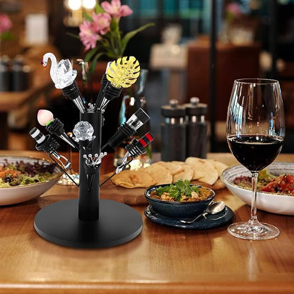 Bottle Stopper Holder, Wine Bottle Stopper Display Rack, 12 Slot Bottle Stopper Display, Tabletop Wine Bottle Stopper Holder Display Stand for Stoppers with A Diameter Greater Than 0.79 Inches