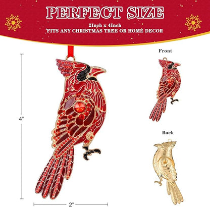 WhatSign Cardinal Christmas Ornaments - Metal Red Ornament for Christmas Tree Party Decor Bird Hanging Keepsake Gifts for Women