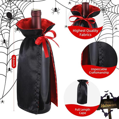 SIRIPHUM Halloween Wine Bottle Cover Decoration,Dracula Halloween Wine Cover,Vampire Halloween Wine Holder,Party Decor Or Fall Hostess Gift (2)