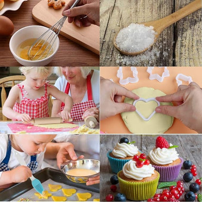 Vanmor Kids Basic Cooking and Baking Sets, 26 Pcs Kids Baking Sets with Kids Chef Hat and Apron for Girls Boys Toddler Dress Up Chef Costume Career Role-Playing Toys for 3456 Years Old Girl Boys Gifts