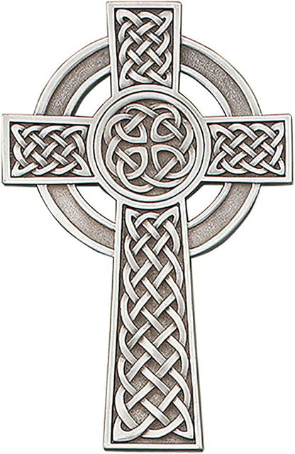 Christian Brands Crucifixes - Pewter Knotted Celtic Hanging Wall Cross, 8" H, Antiqued Finish