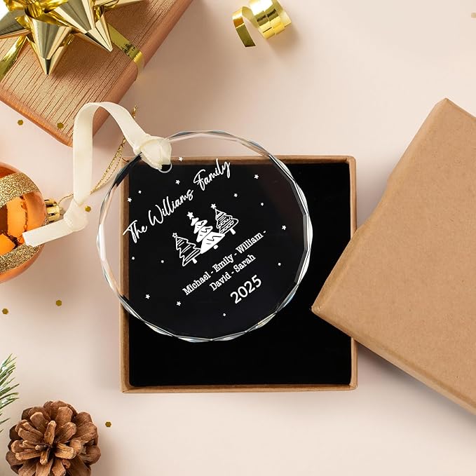Family Christmas Ornaments 2025 Personalized, Family Ornaments with Custom Name, Tree Decorations, Customized