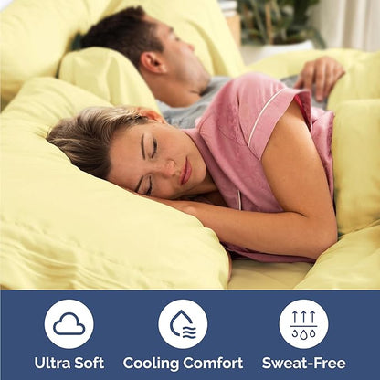 Twin Size 3 Piece Sheet Set - Comfy Breathable & Cooling Bed Sheets Set - Hotel Luxury Bedding for Women, Men, Kids, Teens, Boys & Girls - Deep Pockets, Ultra-Soft, Wrinkle Free - Oeko-Tex - Yellow