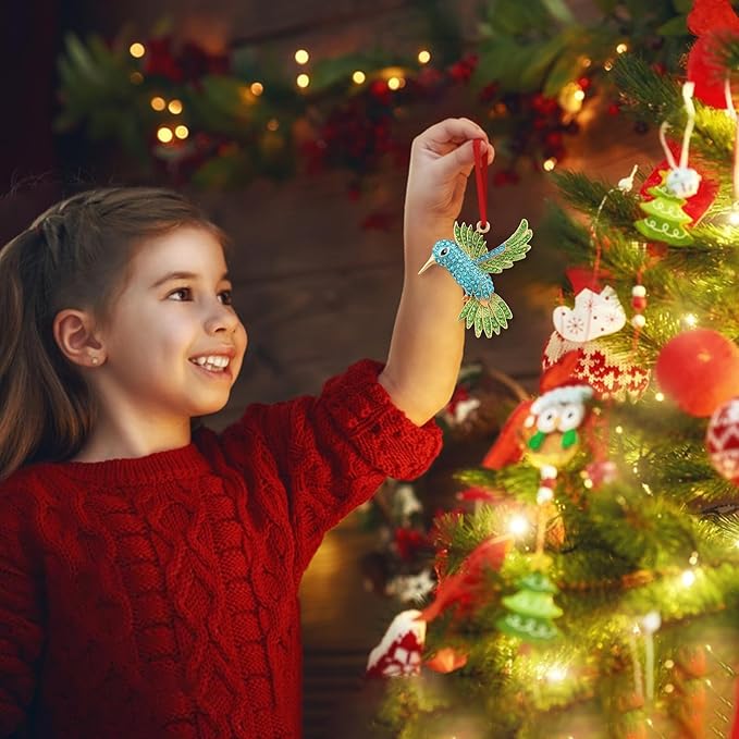 PETCEE Bird Christmas Tree Ornaments - Blue and Green Hummingbird Christmas Ornament Hummingbird Christmas Keepske Gifts for Women Friend Mother Wife Co Worker Daughter