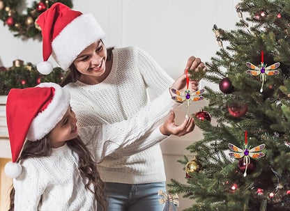 WhatSign 2025 Dragonfly Christmas Ornaments - Metal Purple Ornaments for Christmas Tree Decorations Colorful Keepsake Gifts for Women Girls Kids Nature Lovers