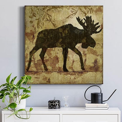 Abstract Wall Art Animals Poster for Bedroom and Living room,Country Moose Wall Art, Ready to Hang, 24'' x 24''