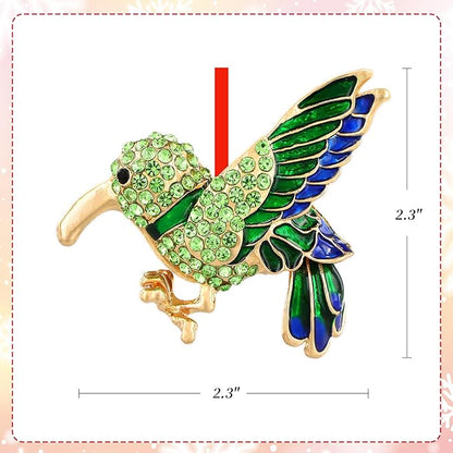 PETCEE Hummingbird Ornament - Green Hummingbird Ornaments for Christmas Tree Decorations Metal Bird Ornaments Keepsake Gifts for Women Friends Mother Wife Grandma Daughter