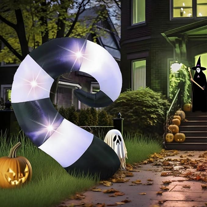 VIHOSE 4 FT Halloween Inflatables Outdoor Decorations Blow up Inflatable Sand Worm Built-in LED Lights for Halloween Balcony Home Holiday Party Lawn Patio Outside Event Prop