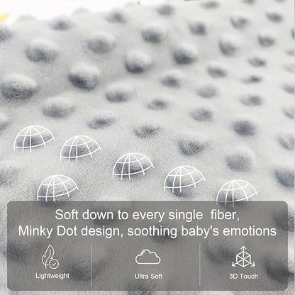 Baby Blanket for Boys Girls (Fox Printed, 30"x40") with Double Layer Dotted Backing Soft Plush Minky Blanket for Toddlers Newborn