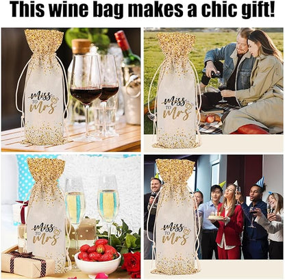 Wedding Mrs Bridal Shower Gifts Wine Bag Honeymoon Gifts Engagement Gifts for Couples Women Men Friend Coworker Niece Teacher Her Bachelorette Party Wine Bags