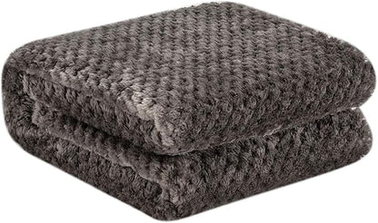 Fuzzy Throw Blanket, Plush Fleece Blankets for adults, Toddler, boys and Girls, Warm Soft Blankets and Throws for Bed, Couch, Sofa, Travel and Outdoor, Camping (40Wx60L, M-Eagle Grey)