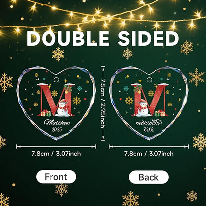 Personalized Christmas Ornaments with Names, Name Ornaments for Christmas Tree, Letter Custom Christmas Ornament for Kids and Adults, Stocking Name Tags