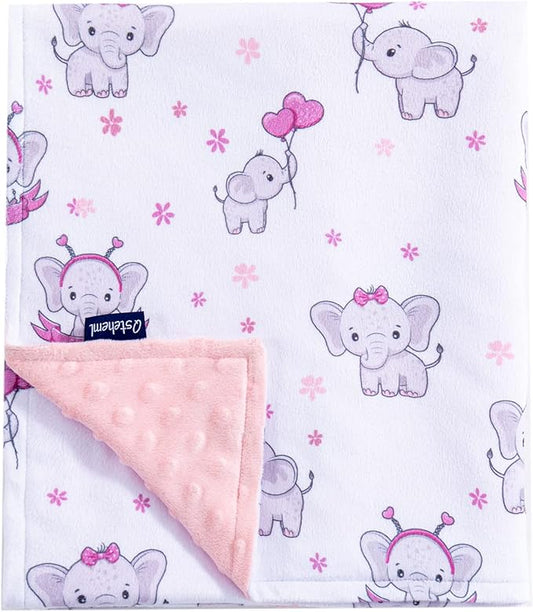Baby Blanket for Boys Girls Super Soft Blanket,Fluffy Warm Lightweight Baby Receiving Blankets,Double Layer with Dotted Backing for Toddler Nursery (Elephant, 50 * 60inch)