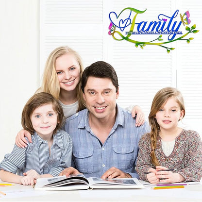 AUHOKY Family Where Life Begins Love Never Ends Word Sign Metal Wall Decor, Black Home Decor Wall Art Decorations, Letters Quotes Sign for Living Room Bedroom Kitchen Indoor Outdoor Decor(17.5 x 9in)