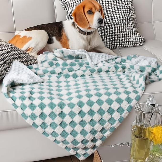 Soft Checkered Baby Blankets for Unisex Girls or Boys Breathable Gender Neutral Nursery Double Layer Blankets with Dotted Backing for Newborn Toddlers (30” X 40”)