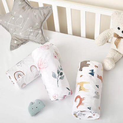 Minky Baby Throw Blanket for Girls, 50x60 Inches Soft Lightweight Micro Fleece Blanket with Double Layer, Dotted Backing, Breathable Receiving Blanket for Newborns, Floral Flowers