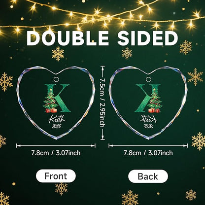 Personalized Christmas Ornaments with Names, Name Ornaments for Christmas Tree Decoration, Custom Initial Christmas Ornament for Kids and Adults, Stocking Name Tags