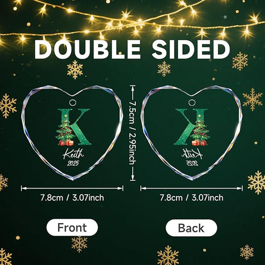 Personalized Christmas Ornaments with Names, Name Ornaments for Christmas Tree Decoration, Custom Initial Christmas Ornament for Kids and Adults, Stocking Name Tags