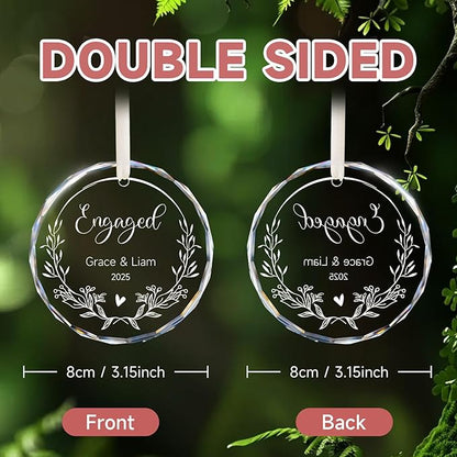 Engagement Gifts for Couples - Personalized Ornaments Keepsake Gift for Newly Engaged, Women, Fiance, Her - Bride to Be Gifts, Just Engaged Ornament 2025 - Christmas Tree Decorations