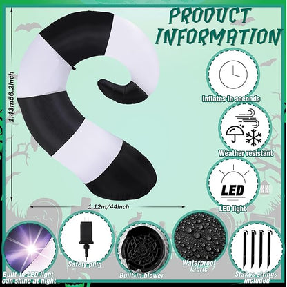 VIHOSE 4 FT Halloween Inflatables Outdoor Decorations Blow up Inflatable Sand Worm Built-in LED Lights for Halloween Balcony Home Holiday Party Lawn Patio Outside Event Prop